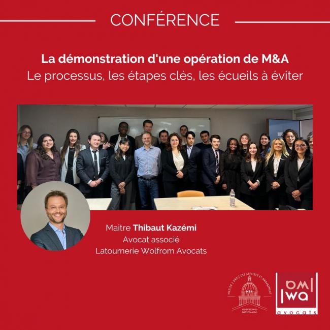 Conférence : La démonstration d'une opération de M&A
